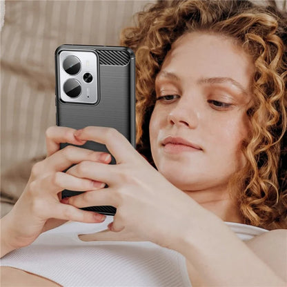 Hülle für Realme 14T / 14, Techsuit, Carbon, Schwarz