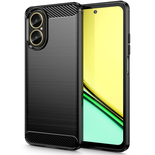 Hülle für Realme C67 4G, Tech-Protect, Carbon, Schwarz