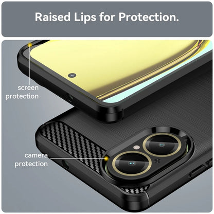 Hülle für Realme C67 4G, Techsuit, Carbon, Schwarz