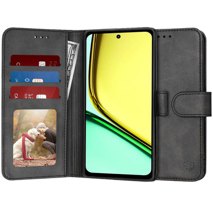 Case for Realme C67 4G, Techsuit, Diary Book, Black