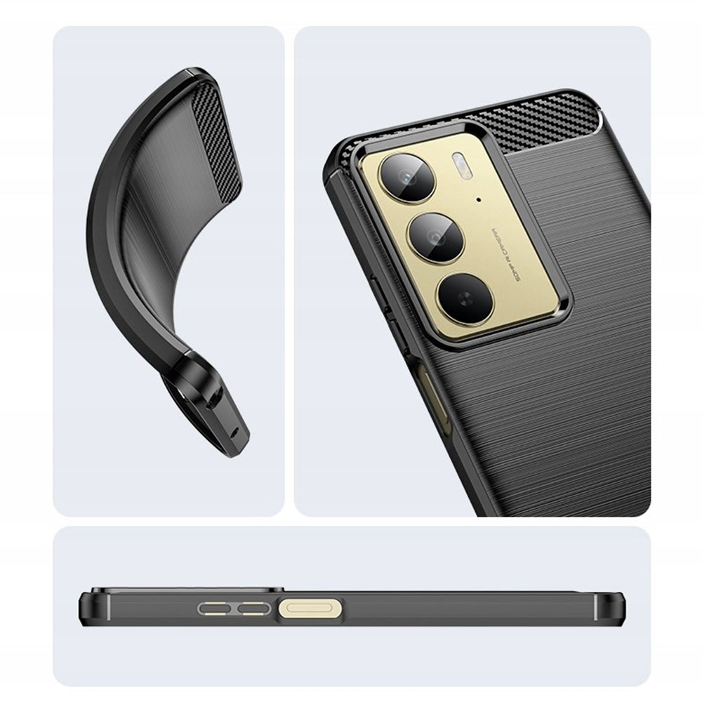 Hülle für Realme C75 5G / 14x, Techsuit, Carbon, Schwarz