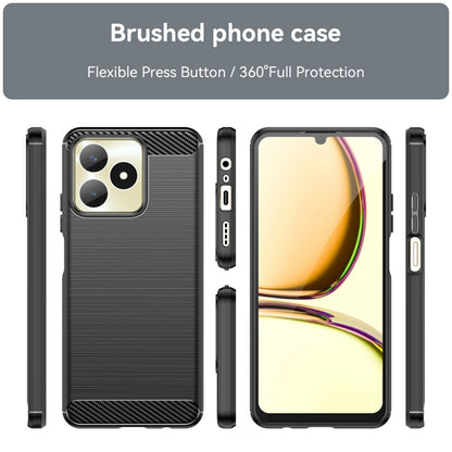 Hülle für Realme Note 50 / C51, Techsuit, Carbon, Schwarz