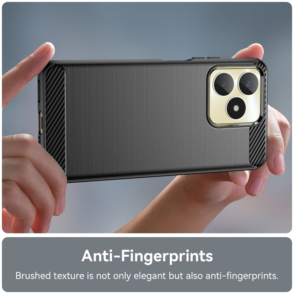 Hülle für Realme Note 50 / C51, Techsuit, Carbon, Schwarz