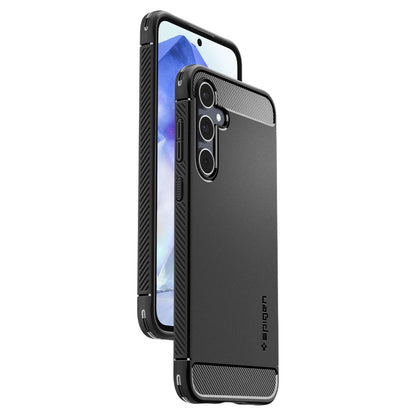 Hülle für Samsung Galaxy A55 5G A556, Spigen, Rugged Armor, Schwarz ACS07500