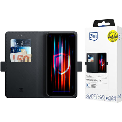 Hülle für Samsung Galaxy A16 5G A166 / A16 4G A165, 3MK, Wallet, Schwarz