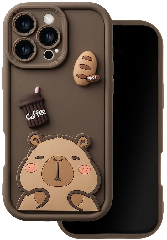 Hülle für Samsung Galaxy S25 Ultra S938, OEM, Ultra Trendy 3D Capybara, Braun