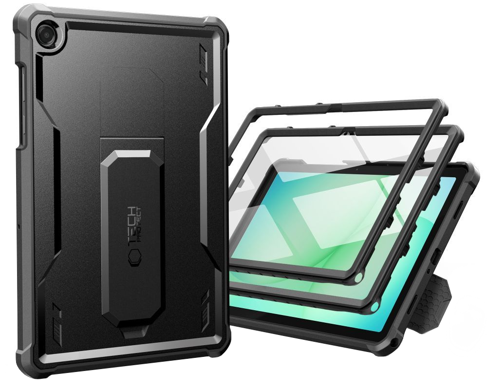 Hülle für Samsung Galaxy Tab A11+ / Tab A9+, Tech-Protect, Kevlar Pro, Schwarz