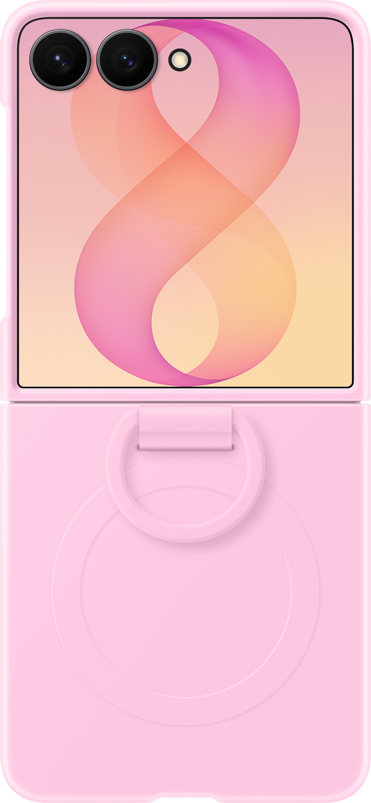 Case for Samsung Galaxy Z Flip8 F776, Silicone Ring Magnet, Pink EF-EF776CVEGWW