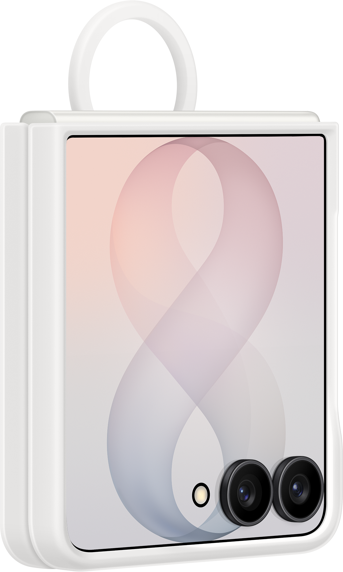 Case for Samsung Galaxy Z Flip8 F776, Silicone Ring Magnet, White EF-EF776CWEGWW