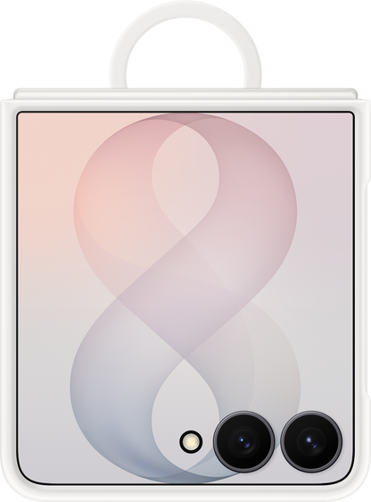 Case for Samsung Galaxy Z Flip8 F776, Silicone Ring Magnet, White EF-EF776CWEGWW