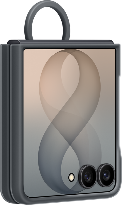 Case for Samsung Galaxy Z Flip8 F776, Silicone Ring Magnet, Black EF-EF776CBEGWW