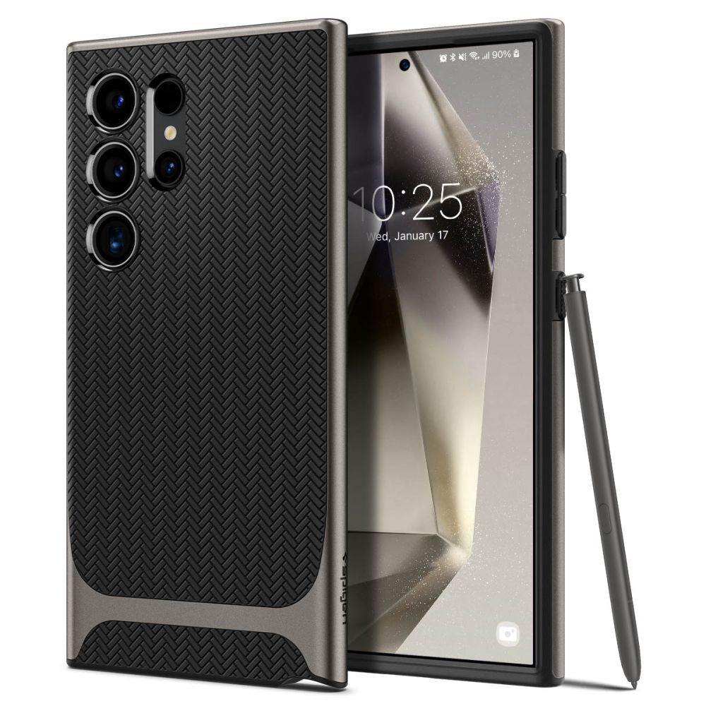 Hülle für Samsung Galaxy S24 Ultra S928, Spigen, Neo Hybrid, Grau ACS07305
