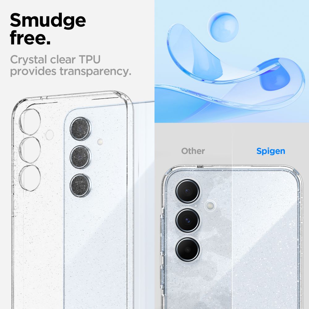 Hülle für Samsung Galaxy A55 5G A556, Spigen, Liquid Crystal Glitter, Transparent ACS07538