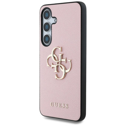 Case for Samsung Galaxy S25+ S936, Guess, 4G Grained Big and Classic Logo, Pink, Resealed
