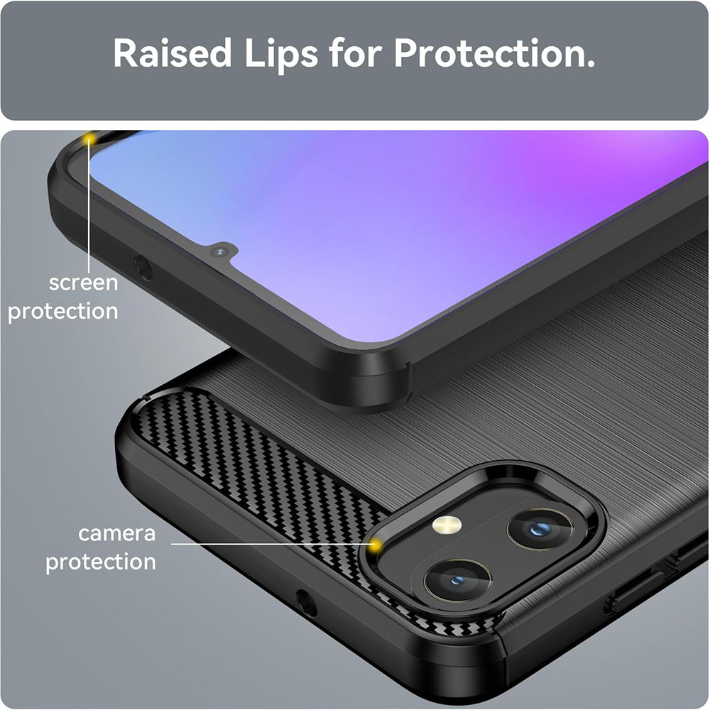Case for Samsung Galaxy A05 A055, Techsuit, Carbon, Black