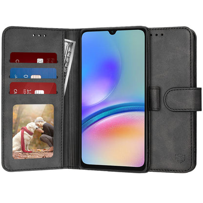 Case for Samsung Galaxy A05s A057, Techsuit, Diary Book, Black