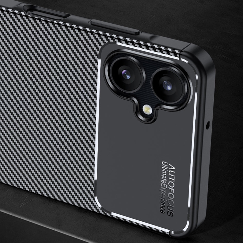 Hülle für Samsung Galaxy A06 A065, Techsuit, CarbonFiber, Schwarz