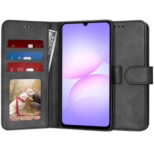 Hülle für Samsung Galaxy A07 4G A075, Techsuit, Diary Book, Schwarz