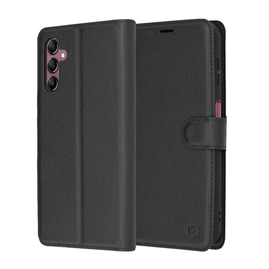 Case for Samsung Galaxy A14 A145 / A14 5G A146, Techsuit, Leather Folio, Black