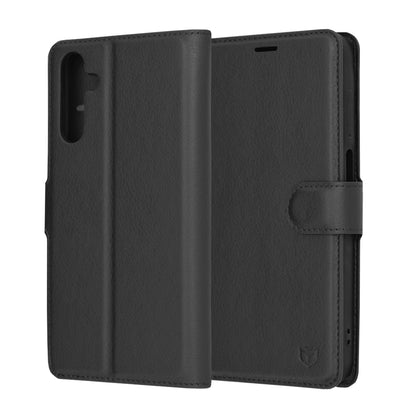 Hülle für Samsung Galaxy A15 5G A156 / A15 A155, Techsuit, Leder-Folio, Schwarz
