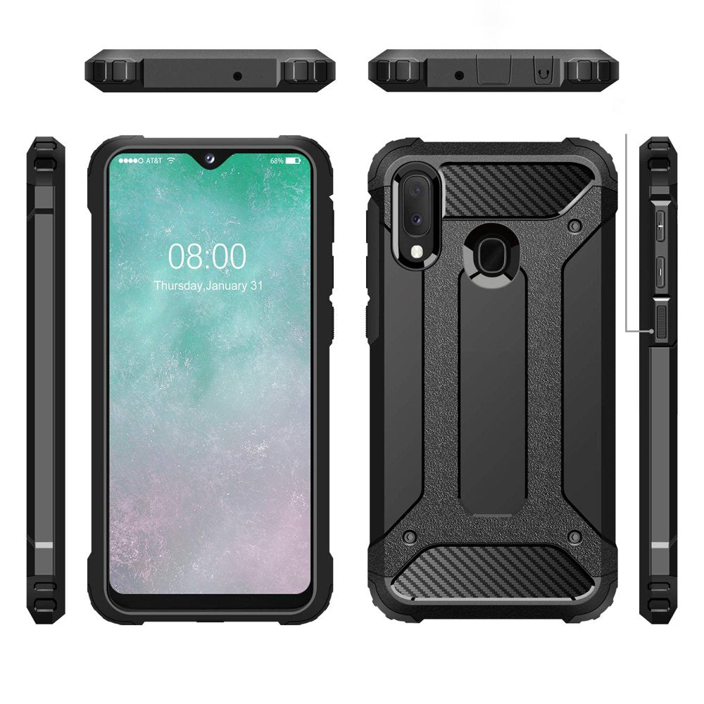 Case for Samsung Galaxy A20e A202, Techsuit, Hybrid Armor, Black