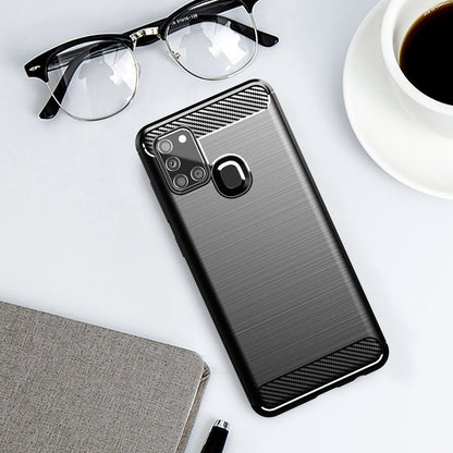 Case for Samsung Galaxy A21s A217, Techsuit, Carbon, Black