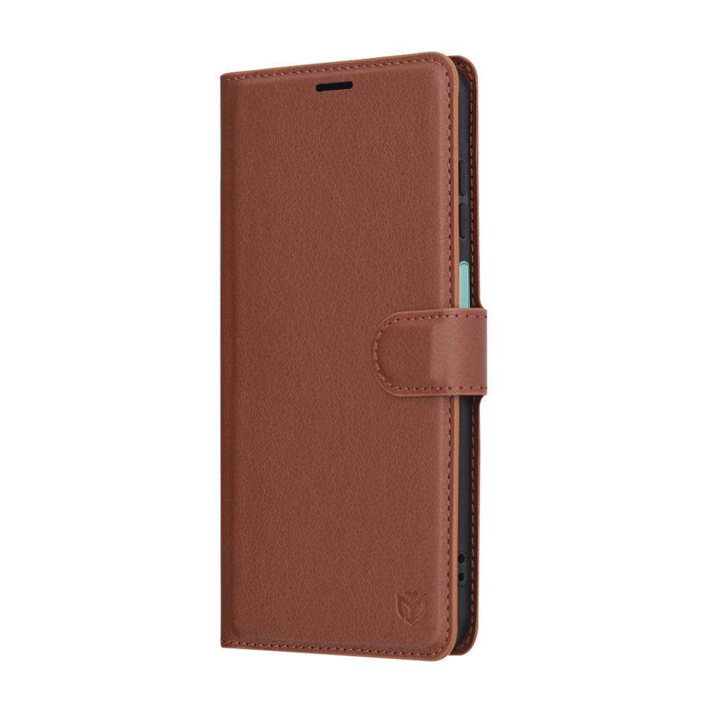 Hülle für Samsung Galaxy A26 A266, Techsuit, Leder-Folio, Braun