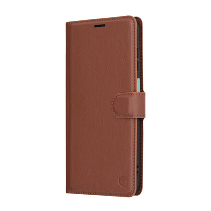 Hülle für Samsung Galaxy A26 A266, Techsuit, Leder-Folio, Braun