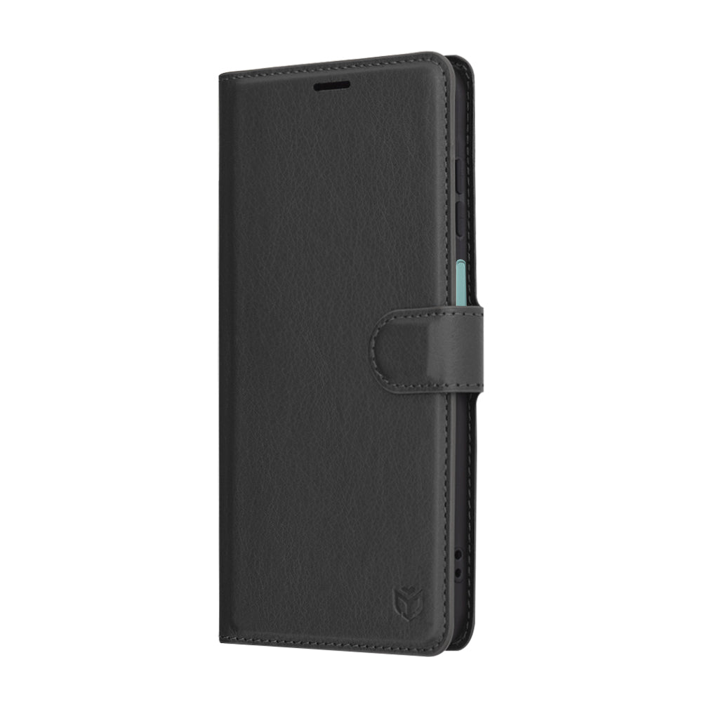 Hülle für Samsung Galaxy A26 A266, Techsuit, Leder-Folio, Schwarz
