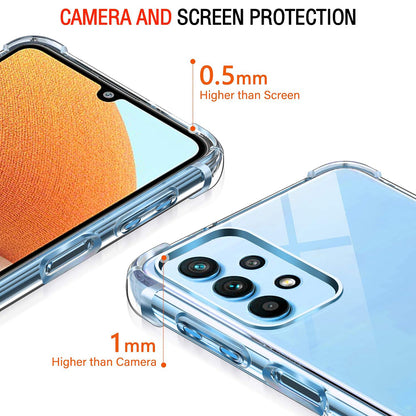 Case for Samsung Galaxy A32 A325, Techsuit, Shockproof Clear, Transparent