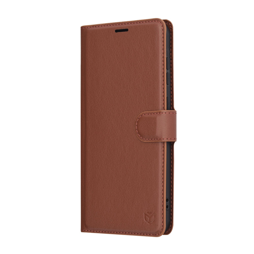 Hülle für Samsung Galaxy A36 A366, Techsuit, Leder-Folio, Braun