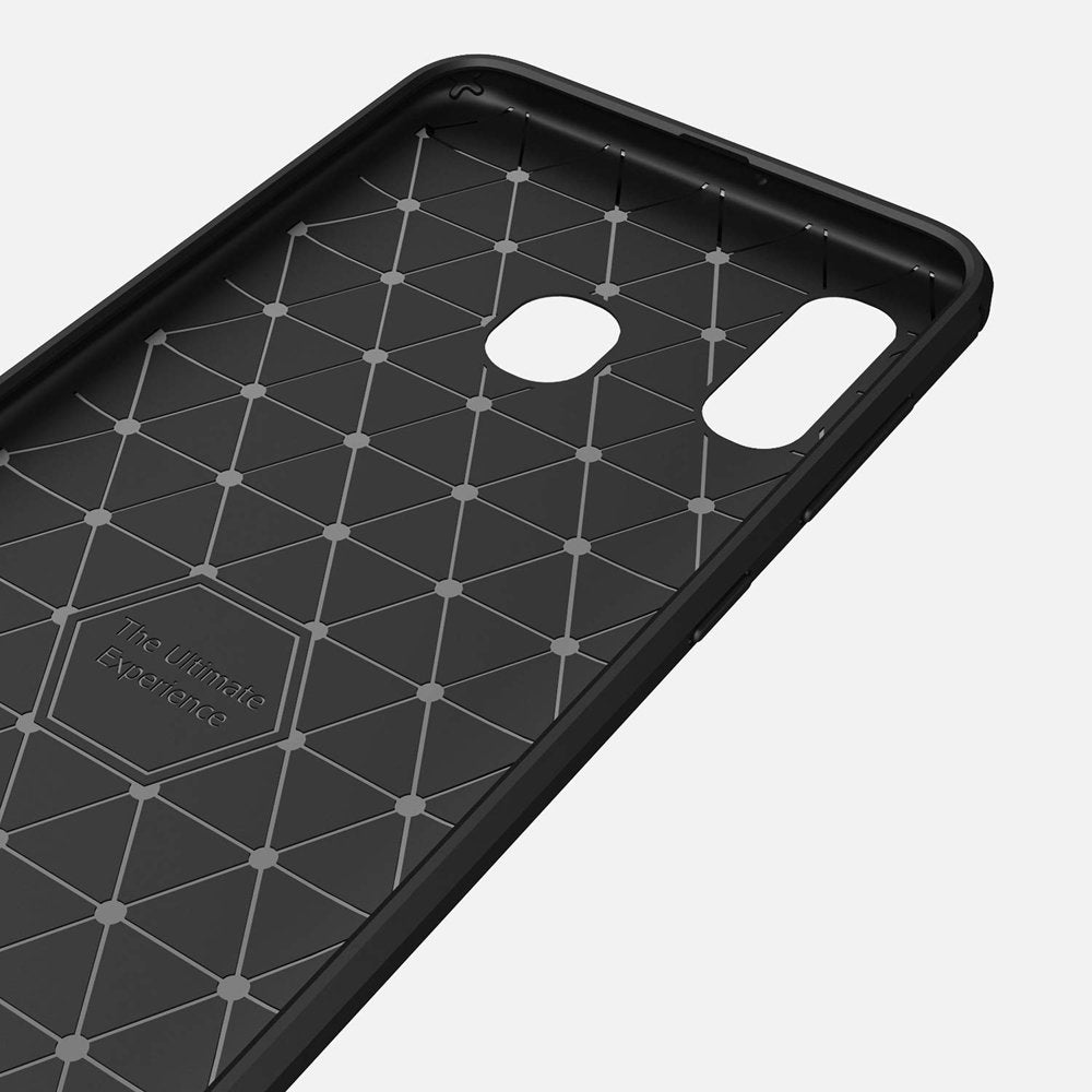 Hülle für Samsung Galaxy A40 A405, Techsuit, Carbon, Schwarz