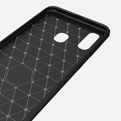 Hülle für Samsung Galaxy A40 A405, Techsuit, Carbon, Schwarz