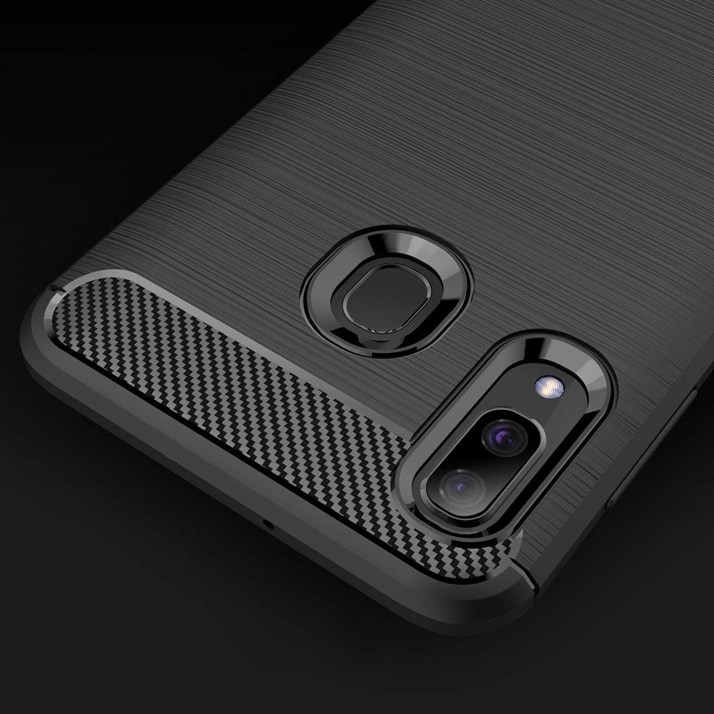 Hülle für Samsung Galaxy A40 A405, Techsuit, Carbon, Schwarz