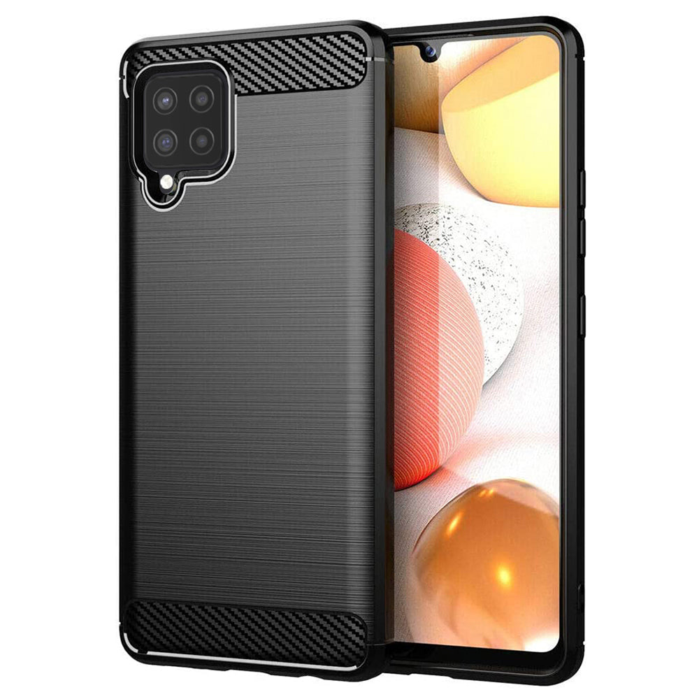 Hülle für Samsung Galaxy A42 5G A426, Techsuit, Carbon, Schwarz