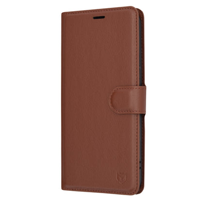 Hülle für Samsung Galaxy A54 A546, Techsuit, Leder-Folio, Braun