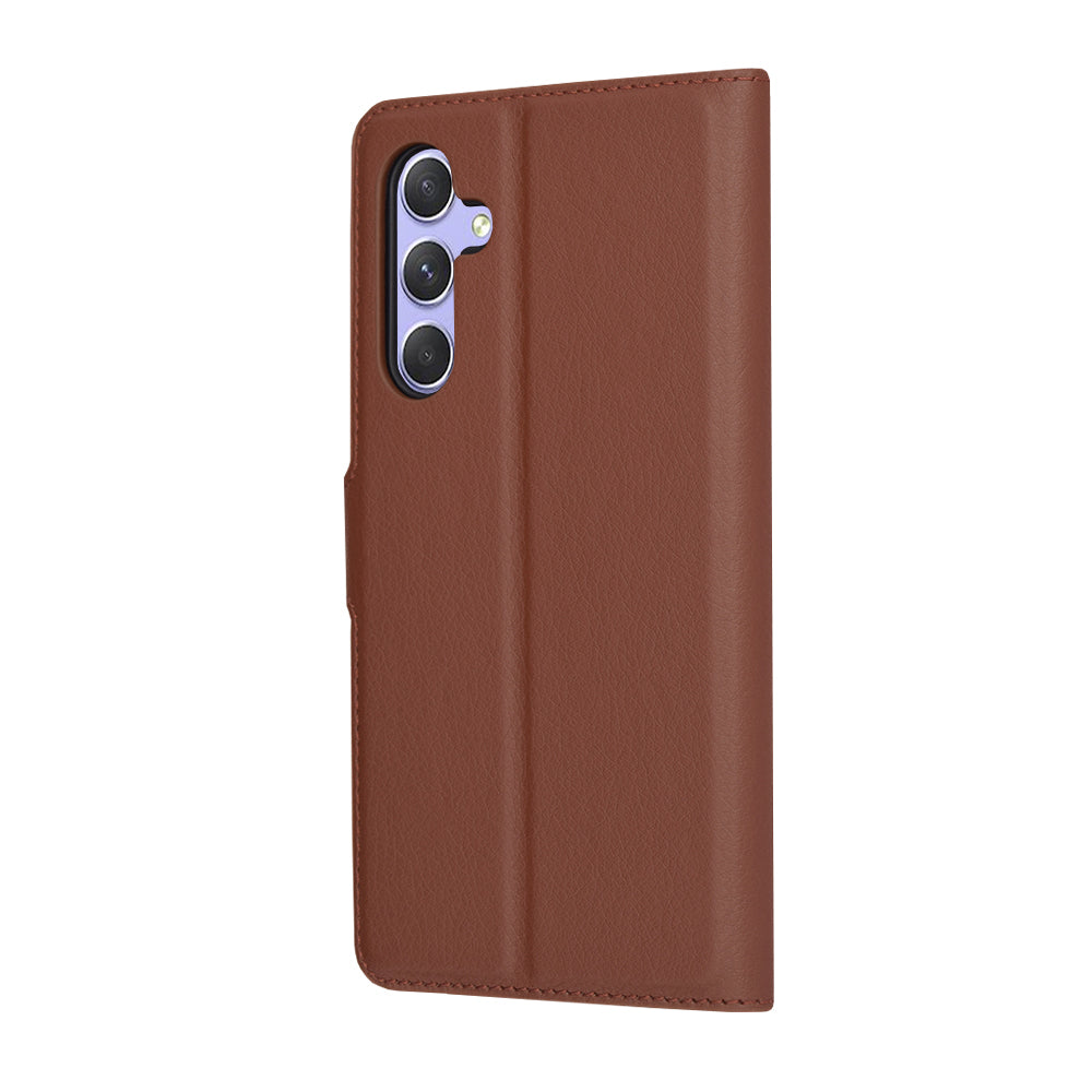 Hülle für Samsung Galaxy A54 A546, Techsuit, Leder-Folio, Braun