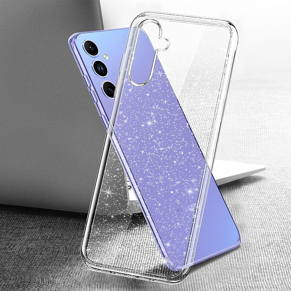 Hülle für Samsung Galaxy A54 A546, Techsuit, SparkleSkin, Transparent