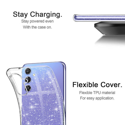 Hülle für Samsung Galaxy A54 A546, Techsuit, SparkleSkin, Transparent