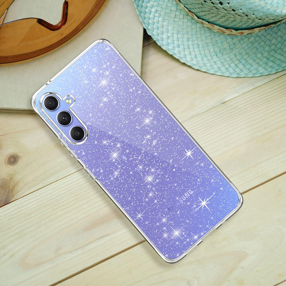 Hülle für Samsung Galaxy A54 A546, Techsuit, SparkleSkin, Transparent