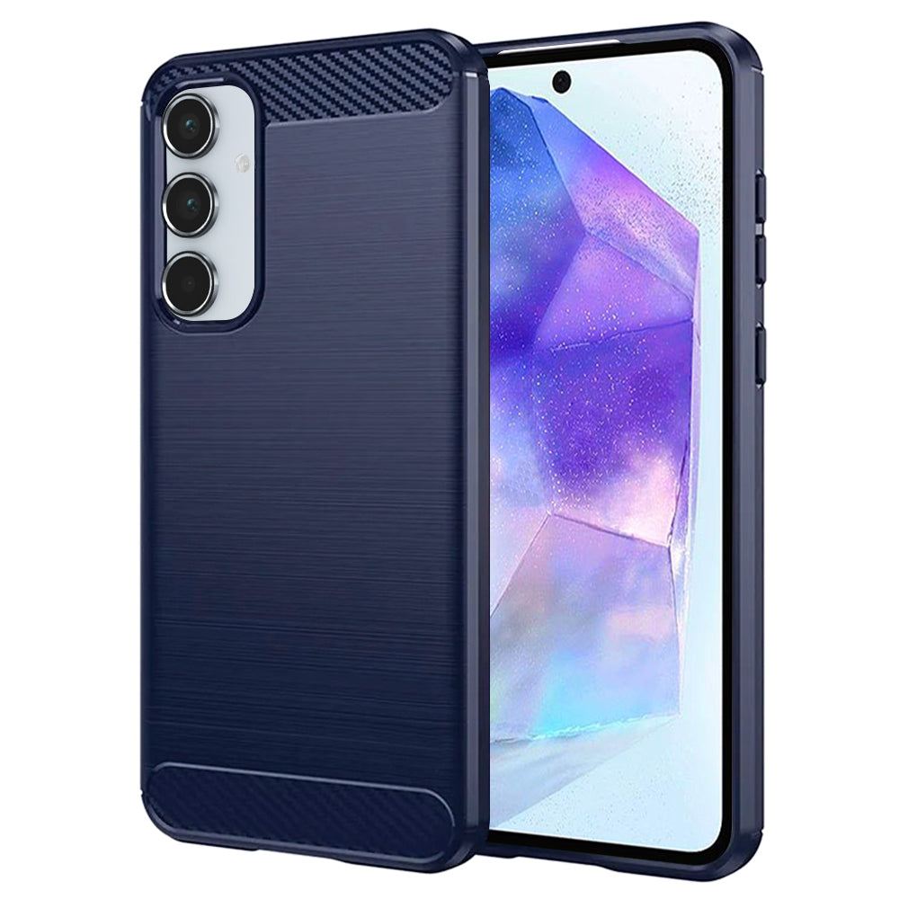 Hülle für Samsung Galaxy A55 5G A556, Techsuit, Carbon, Blau