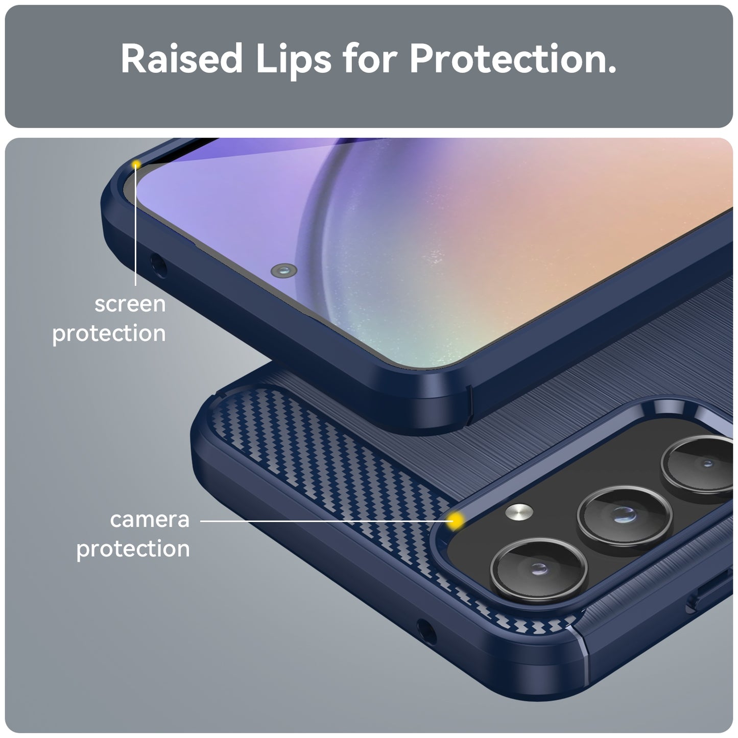 Hülle für Samsung Galaxy A55 5G A556, Techsuit, Carbon, Blau