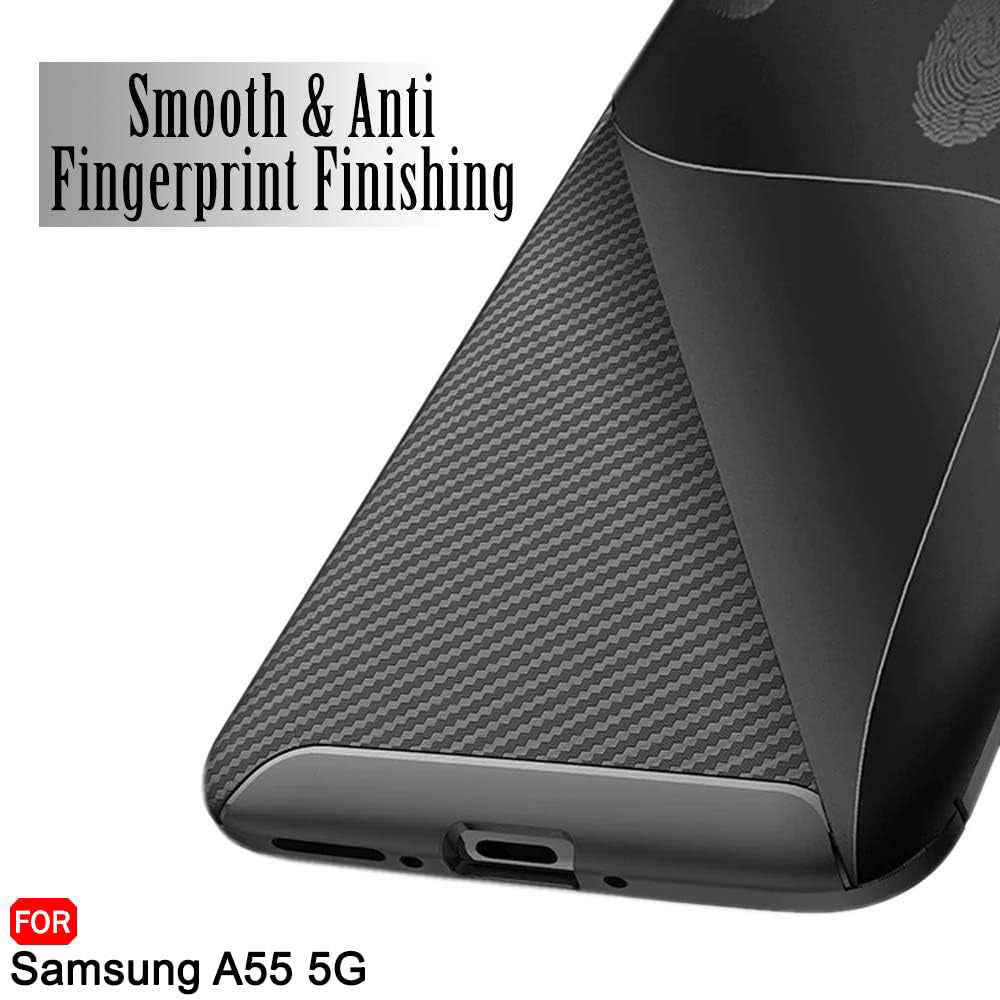 Hülle für Samsung Galaxy A55 5G A556, Techsuit, CarbonFiber, Schwarz