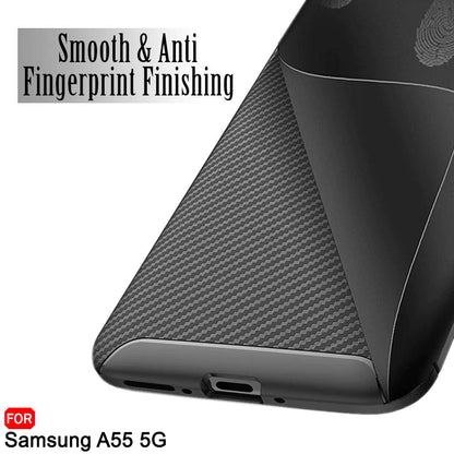 Hülle für Samsung Galaxy A55 5G A556, Techsuit, CarbonFiber, Schwarz