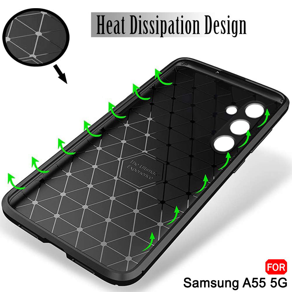 Hülle für Samsung Galaxy A55 5G A556, Techsuit, CarbonFiber, Schwarz