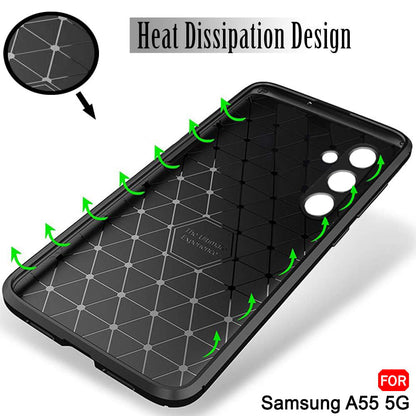 Hülle für Samsung Galaxy A55 5G A556, Techsuit, CarbonFiber, Schwarz