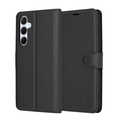 Hülle für Samsung Galaxy A55 5G A556, Techsuit, Leder-Folio, Schwarz