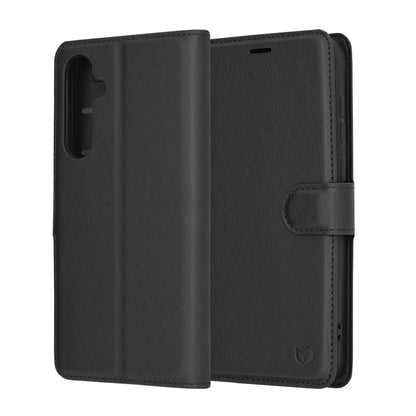 Hülle für Samsung Galaxy A55 5G A556, Techsuit, Leder-Folio, Schwarz