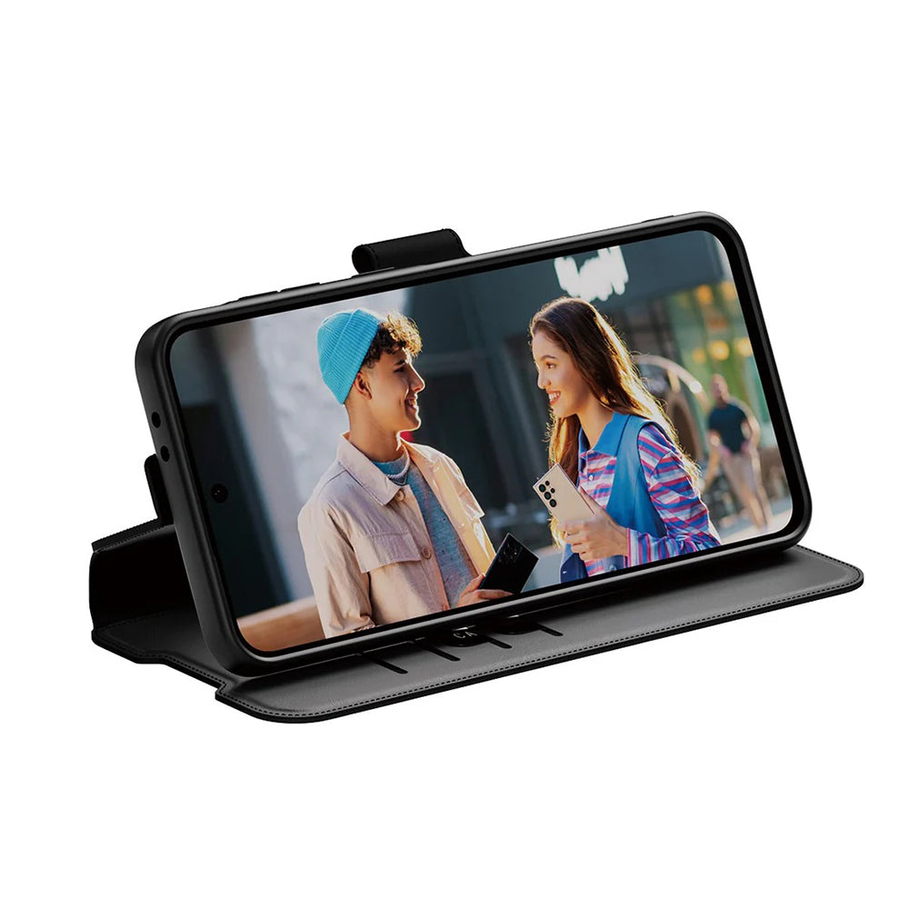 Hülle für Samsung Galaxy A56 A566, PanzerGlass, Care Feature Kickstand Wallet, Schwarz