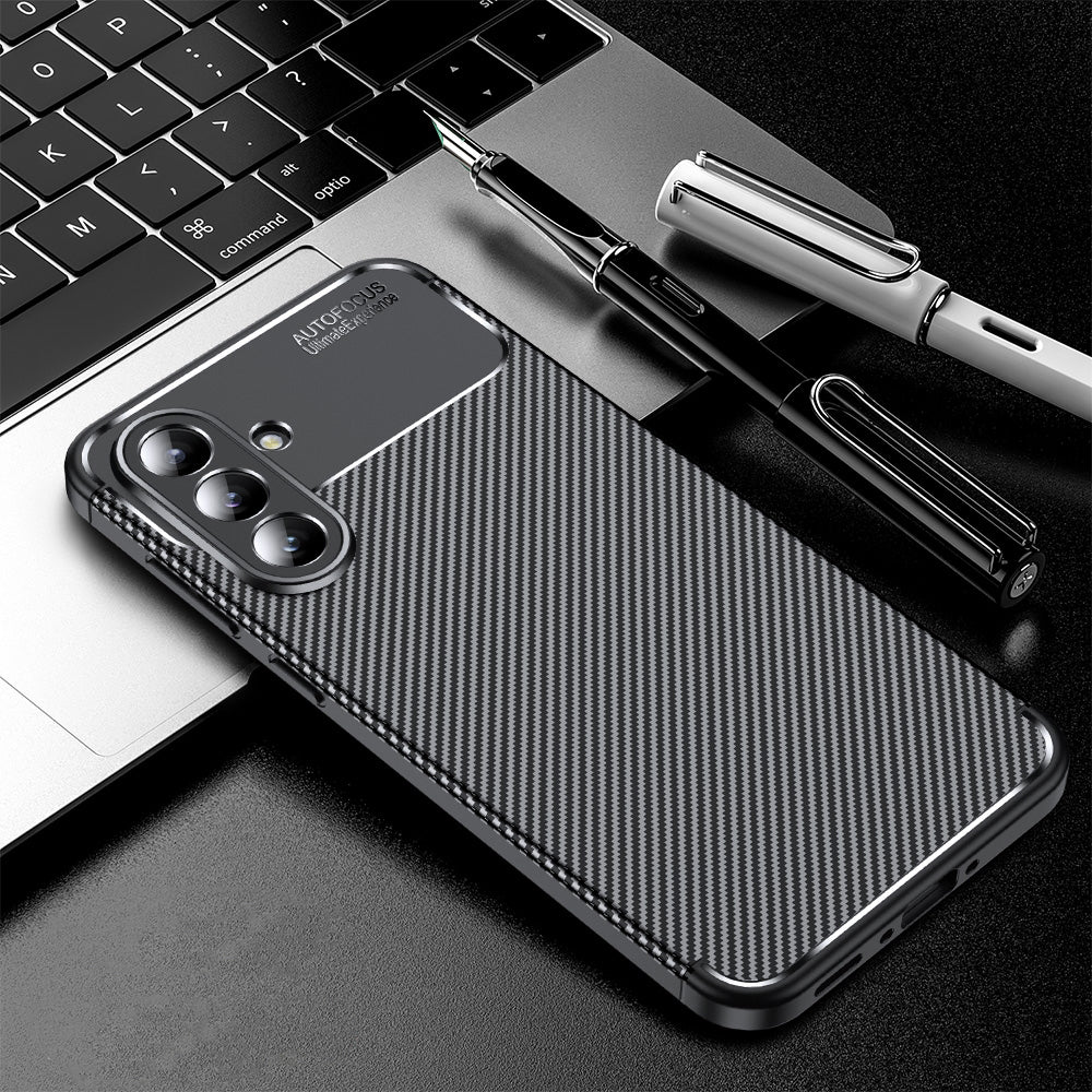 Hülle für Samsung Galaxy A56 A566, Techsuit, CarbonFiber, Schwarz